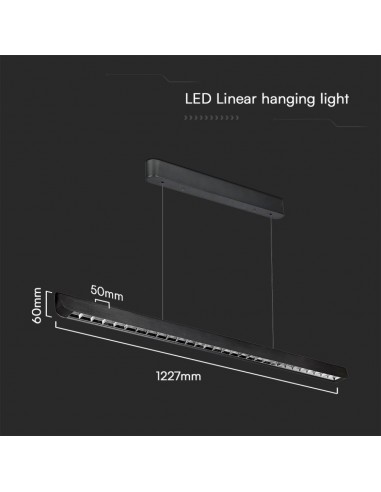 23341-Plafoniera LED Chip Samsung a Sospensione  Lineare Colore Nero  in-2