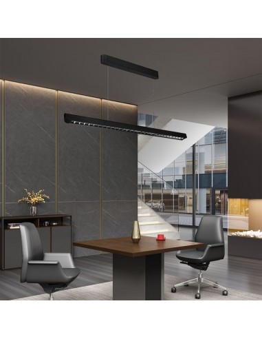 23341-Plafoniera LED Chip Samsung a Sospensione  Lineare Colore Nero  in-5