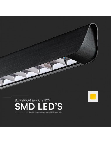 23341-Plafoniera LED Chip Samsung a Sospensione  Lineare Colore Nero  in-6