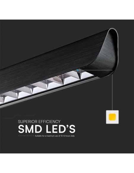 23341-Plafoniera LED Chip Samsung a Sospensione  Lineare Colore Nero  in-6