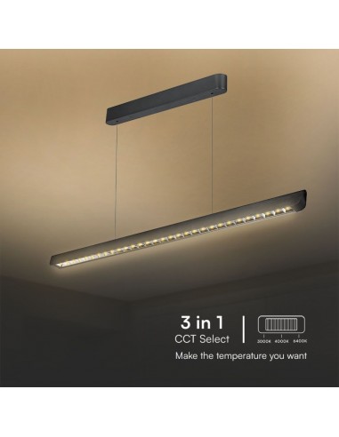 23341-Plafoniera LED Chip Samsung a Sospensione  Lineare Colore Nero  in-7