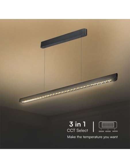 23341-Plafoniera LED Chip Samsung a Sospensione  Lineare Colore Nero  in-7