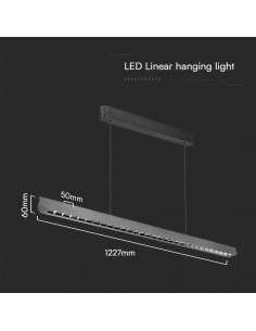 23343-Plafoniera LED Chip Samsung a Sospensione  Lineare Colore Grigio opaco  in-1 2
