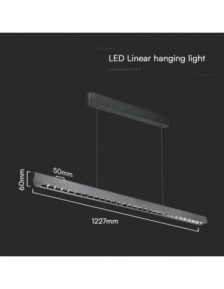 23343-Plafoniera LED Chip Samsung a Sospensione  Lineare Colore Grigio opaco  in-2