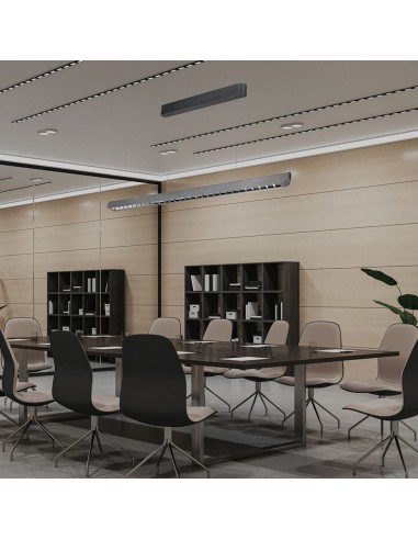 23343-Plafoniera LED Chip Samsung a Sospensione  Lineare Colore Grigio opaco  in-3