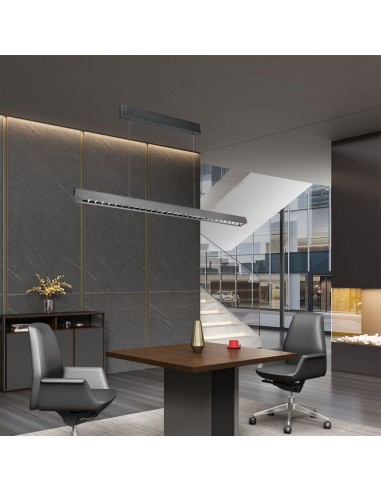 23343-Plafoniera LED Chip Samsung a Sospensione  Lineare Colore Grigio opaco  in-5
