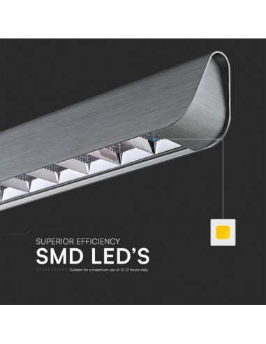 23343-Plafoniera LED Chip Samsung a Sospensione  Lineare Colore Grigio opaco  in-6