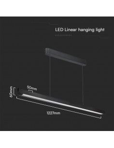 23345-Plafoniera LED Chip Samsung a Sospensione  Lineare Colore Nero  in-1 2