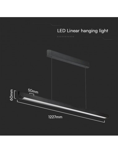 23345-Plafoniera LED Chip Samsung a Sospensione  Lineare Colore Nero  in-2
