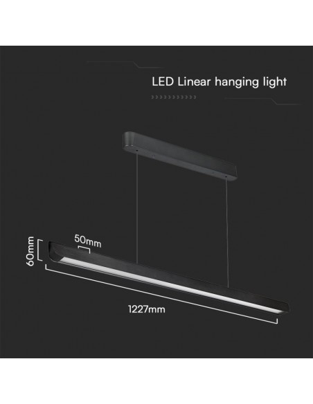 23345-Plafoniera LED Chip Samsung a Sospensione  Lineare Colore Nero  in-2