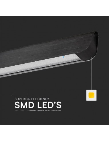 23345-Plafoniera LED Chip Samsung a Sospensione  Lineare Colore Nero  in-6