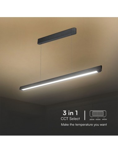 23345-Plafoniera LED Chip Samsung a Sospensione  Lineare Colore Nero  in-7