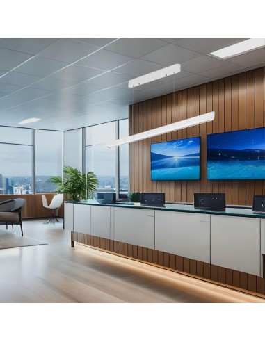 23346-Plafoniera LED Chip Samsung a Sospensione  Lineare Colore Bianco  in-3