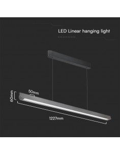 23347-Plafoniera LED Chip Samsung a Sospensione  Lineare Colore Grigio opaco  in-1 2