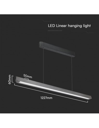 23347-Plafoniera LED Chip Samsung a Sospensione  Lineare Colore Grigio opaco  in-2