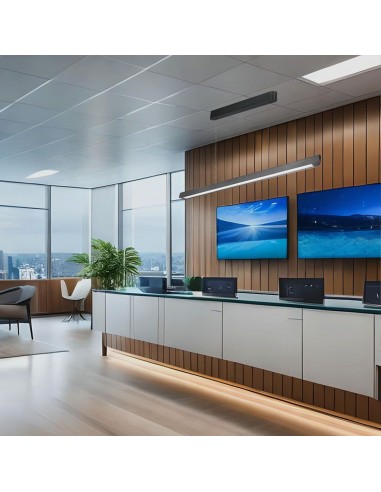 23347-Plafoniera LED Chip Samsung a Sospensione  Lineare Colore Grigio opaco  in-3