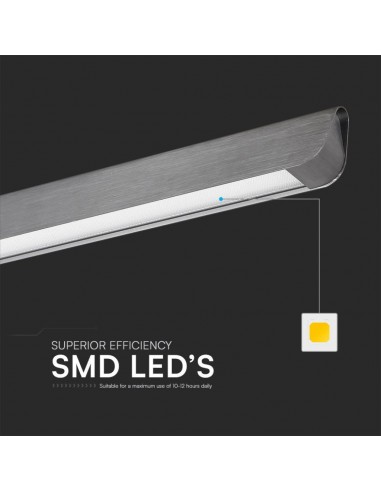 23347-Plafoniera LED Chip Samsung a Sospensione  Lineare Colore Grigio opaco  in-6