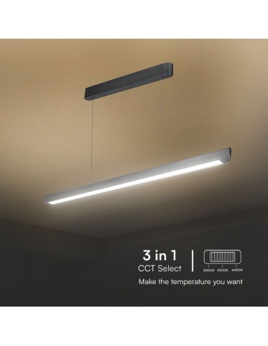 23347-Plafoniera LED Chip Samsung a Sospensione  Lineare Colore Grigio opaco  in-7