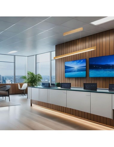 23348-Plafoniera LED Chip Samsung a Sospensione  Lineare Colore Oro opaco  in-3