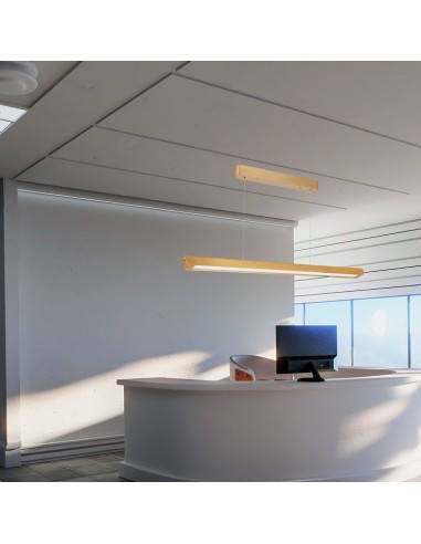 23348-Plafoniera LED Chip Samsung a Sospensione  Lineare Colore Oro opaco  in-5