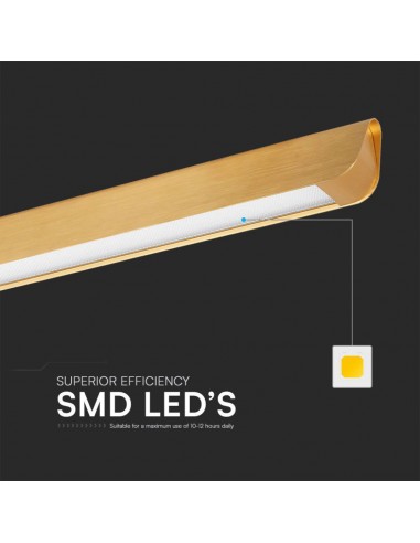 23348-Plafoniera LED Chip Samsung a Sospensione  Lineare Colore Oro opaco  in-6