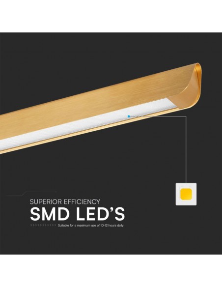 23348-Plafoniera LED Chip Samsung a Sospensione  Lineare Colore Oro opaco  in-6