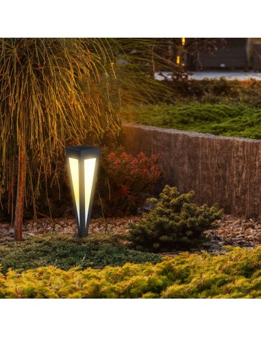 23350-Piantana Solare LED da Giardino  cm con Telecomando Colore Nero  -4