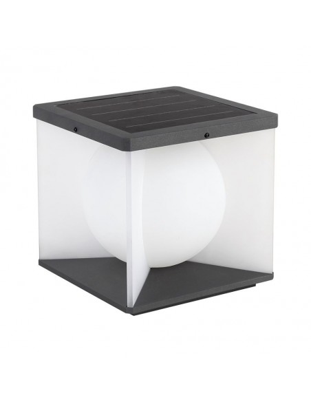 23351-Lampada LED da Giardino a Cubo con Pannello solare e Telecomando    -1