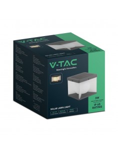 23351-Lampada LED da Giardino a Cubo con Pannello solare e Telecomando    -1 2