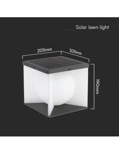 23351-Lampada LED da Giardino a Cubo con Pannello solare e Telecomando    -3