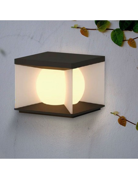 23351-Lampada LED da Giardino a Cubo con Pannello solare e Telecomando    -5