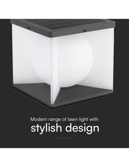 23351-Lampada LED da Giardino a Cubo con Pannello solare e Telecomando    -7