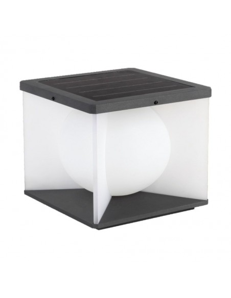 23352-Lampada LED da Giardino a Cubo con Pannello solare e Telecomando    -1