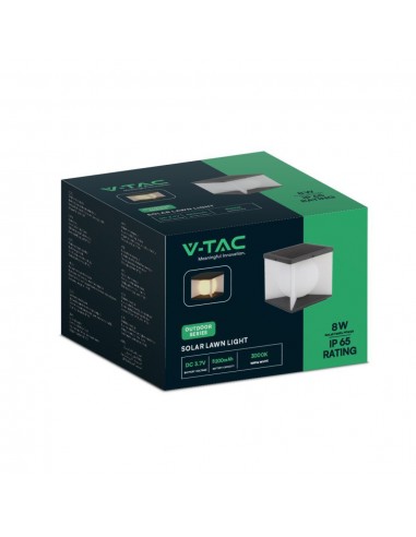 23352-Lampada LED da Giardino a Cubo con Pannello solare e Telecomando    -2