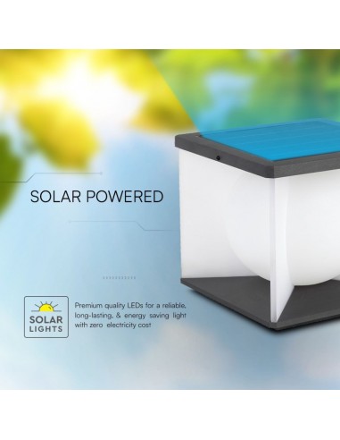 23352-Lampada LED da Giardino a Cubo con Pannello solare e Telecomando    -4