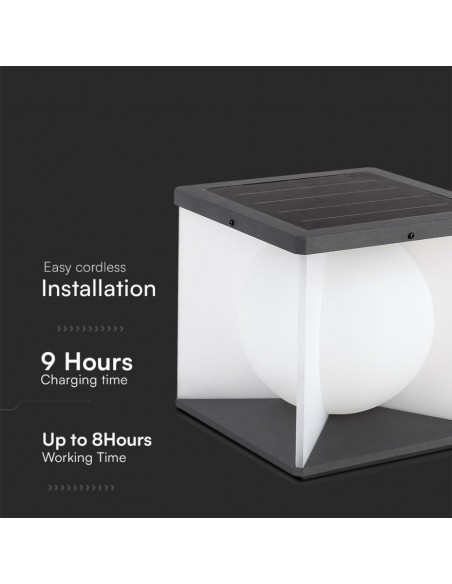 23352-Lampada LED da Giardino a Cubo con Pannello solare e Telecomando    -6