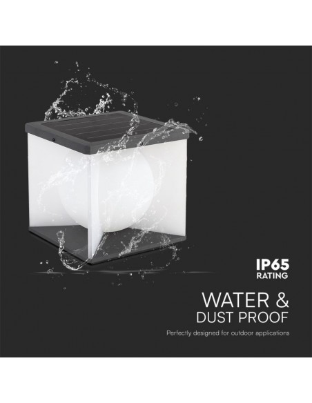 Lampada LED da Giardino a Cubo con Pannello solare e Telecomando 8W 305*305*305mm 3000K IP65