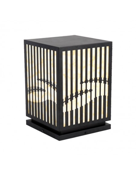 23353-Lampada LED Decorativa con Pannello Solare e Portalampada E Corpo Nero  -1