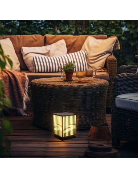 23353-Lampada LED Decorativa con Pannello Solare e Portalampada E Corpo Nero  -4