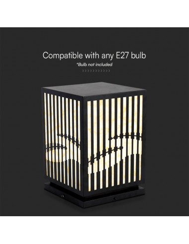 23353-Lampada LED Decorativa con Pannello Solare e Portalampada E Corpo Nero  -5