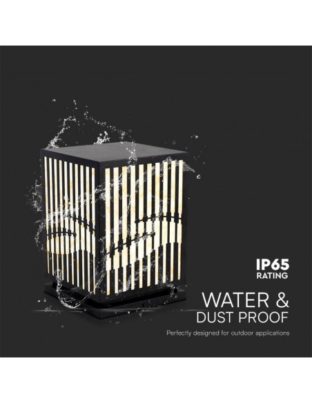 23353-Lampada LED Decorativa con Pannello Solare e Portalampada E Corpo Nero  -7