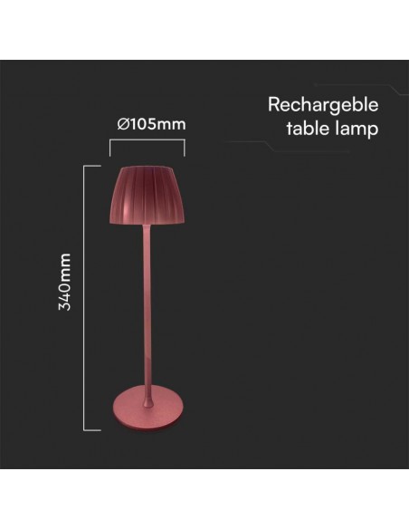 23354-Lampada LED da Tavolo  xmm Colore Marrone ricaricabile con USB C Touch Dimmerabile in-3
