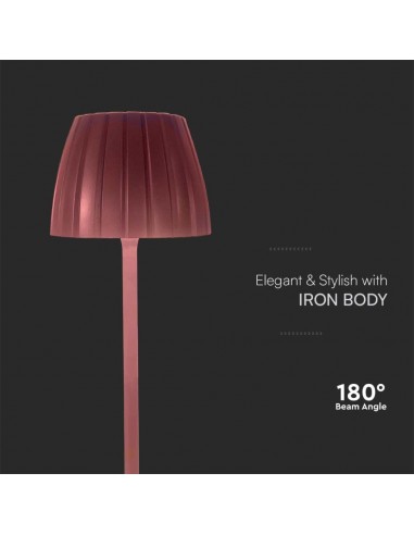 23354-Lampada LED da Tavolo  xmm Colore Marrone ricaricabile con USB C Touch Dimmerabile in-6