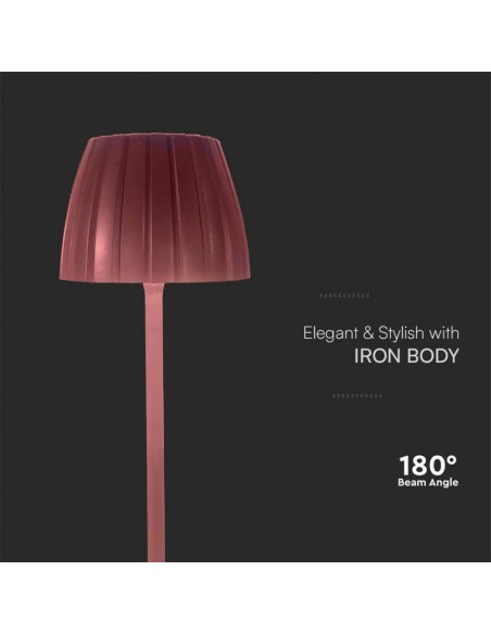 23354-Lampada LED da Tavolo  xmm Colore Marrone ricaricabile con USB C Touch Dimmerabile in-6