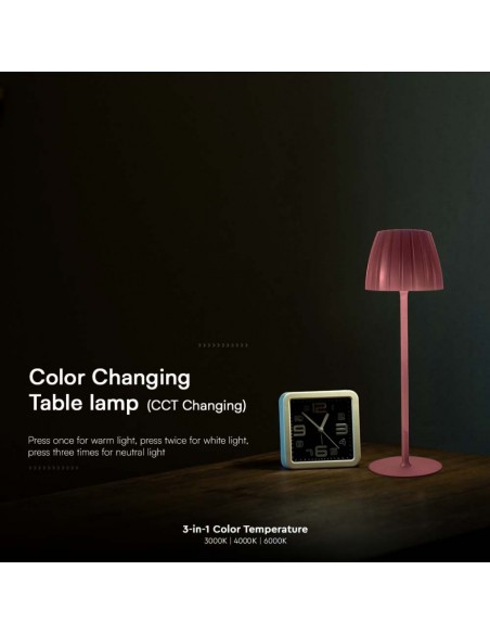 Lampada LED da Tavolo 2.7W 105*340mm Marrone ricaricabile con USB C Touch Dimmerabile 3in1