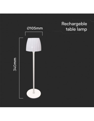 23355-Lampada LED da Tavolo  xmm Colore Bianco ricaricabile con USB C Touch Dimmerabile in-3