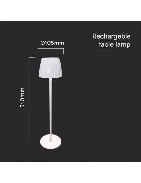 23355-Lampada LED da Tavolo  xmm Colore Bianco ricaricabile con USB C Touch Dimmerabile in-3
