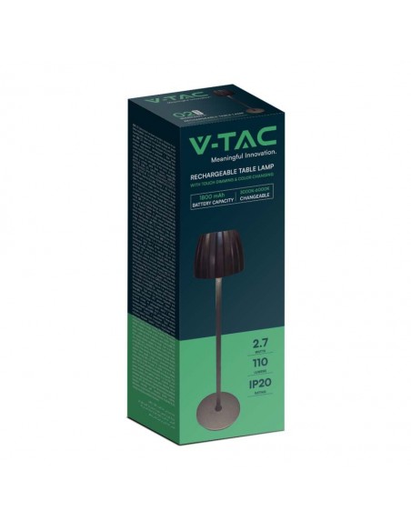 23356-Lampada LED da Tavolo  xmm Colore Nero ricaricabile con USB C Touch Dimmerabile in-2