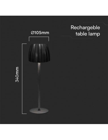 23356-Lampada LED da Tavolo  xmm Colore Nero ricaricabile con USB C Touch Dimmerabile in-3