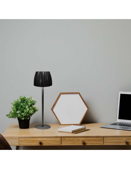 23356-Lampada LED da Tavolo  xmm Colore Nero ricaricabile con USB C Touch Dimmerabile in-4